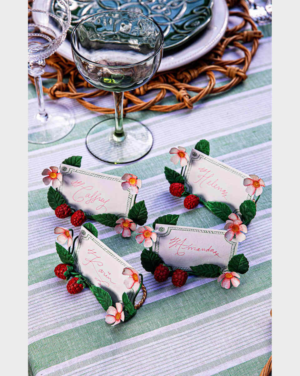 Meadow Walk Raspberries Place Card Holders, Set of 4